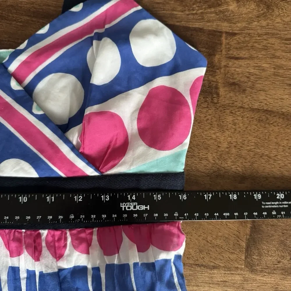 Vineyard Vines Dress Women’s 12 Colorful Silk Blend Stripe Maxi Pockets Tiered